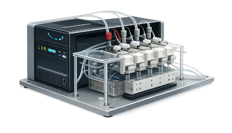 IMAT precision microfluidic instrument with culture vessels and automated fluid control